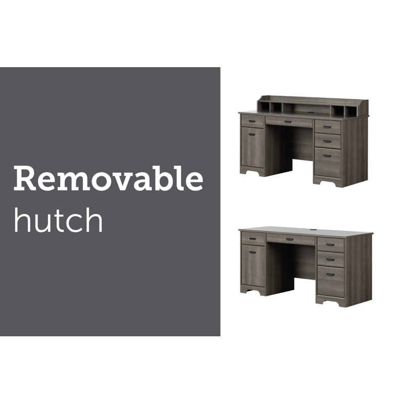 South Shore Versa Executive Desk with Hutch & Reviews Wayfair